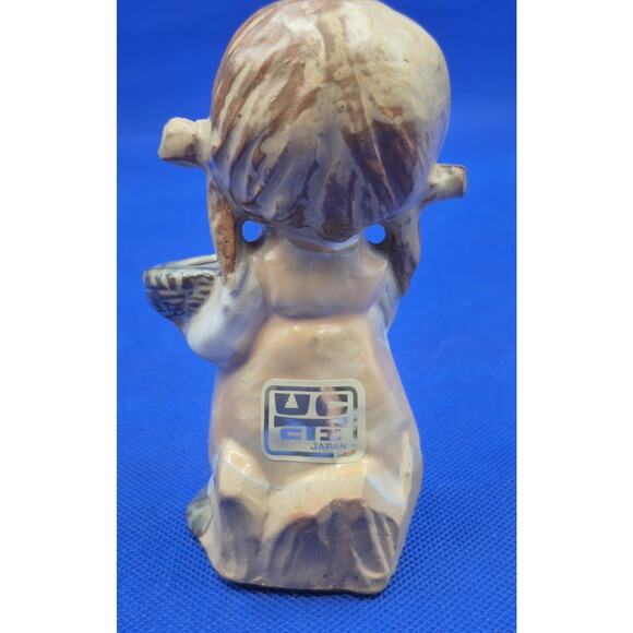 1960s UCTCI Japan Ceramic Boy w/Hat Girl w/Basket Figurines 4.5" YK - Picture 5 of 8